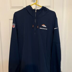 NFL Broncos Dark Blue Zip-Up Hoodie